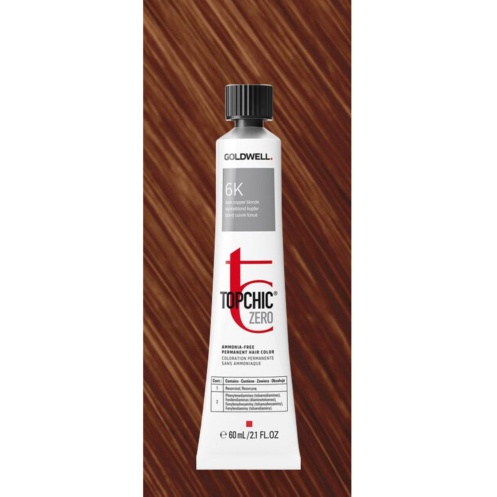 6K Topchic Zero Warm Reds Dark Copper Blonde Tb 60ml - colorazione permanente senza ammoniaca