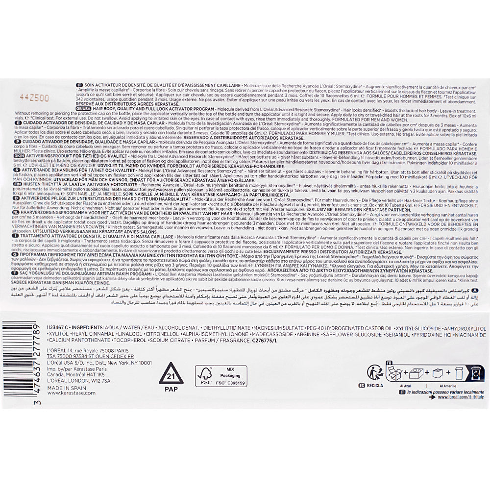 Kerastase Densifique Cure Densitè 10x6ml -  fiale antidiradamento