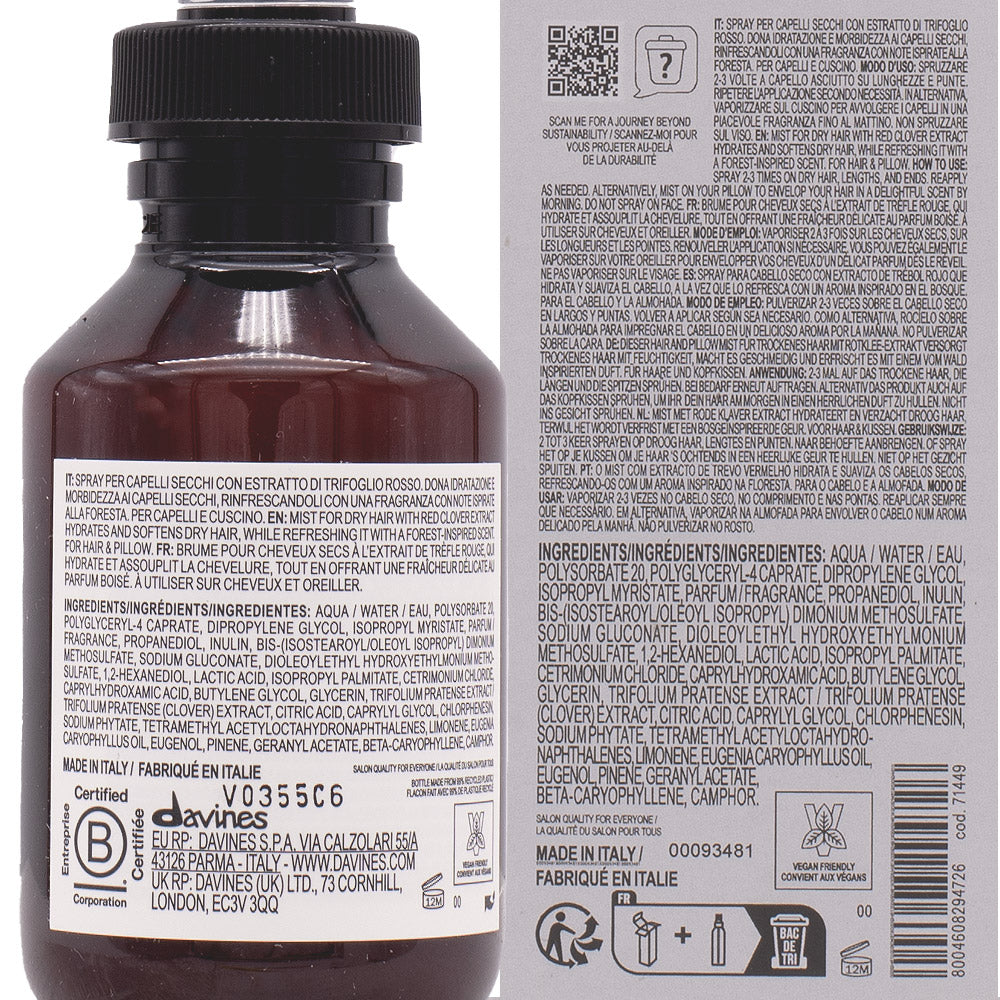 Davines Naturaltech Revitalizing Hair Mist- profumo idratante per capelli secchi