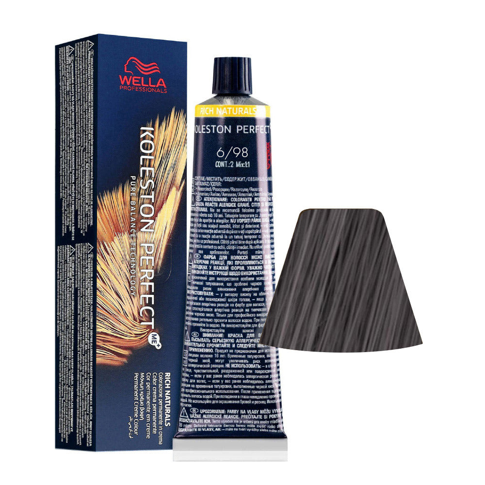 Wella Koleston Perfect ME+ Rich Naturals 6/98 Biondo Scuro Cenere Perla 60ml - colorazione permanente