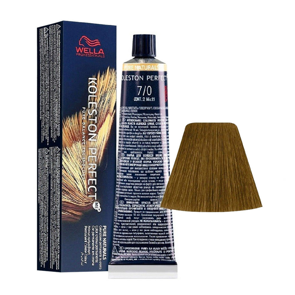 Wella Koleston Perfect ME+ Pure Naturals 7/0 Biondo Medio 80ml - colorazione permanente