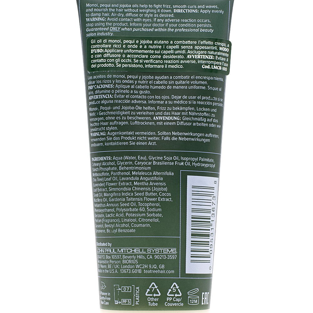 Paul Mitchell Tea Tree Lavender Mint Taming Cream 100ml - crema nutriente capelli ricci