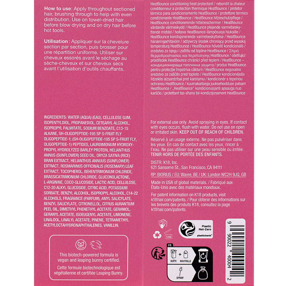 K18 Heatbounce Conditioning Heat Protectant 118ml - termoprotettore