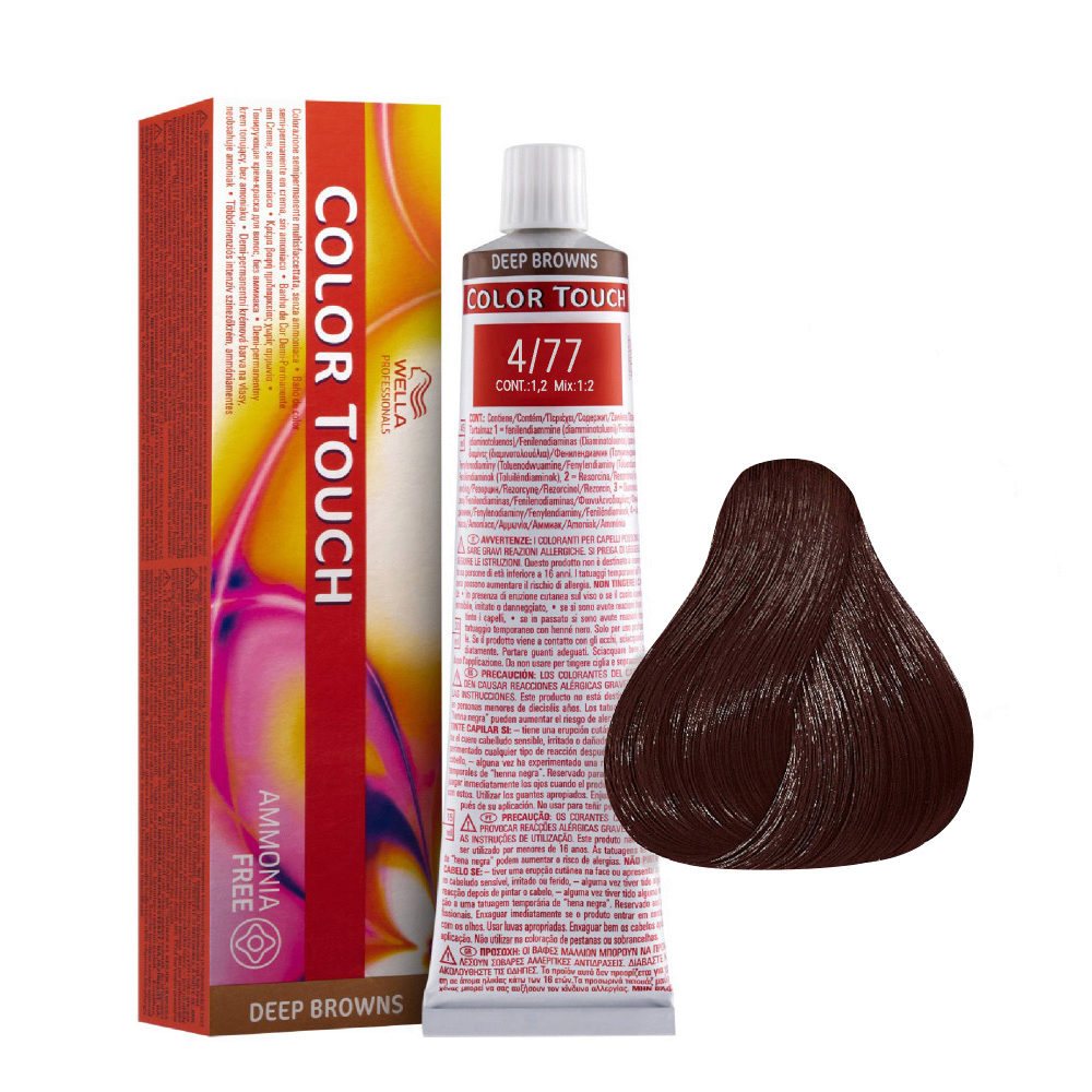 Wella Color Touch Deep Browns 4/77 Medium Intense Sand Brown 60ml - demi-permanent color without ammonia