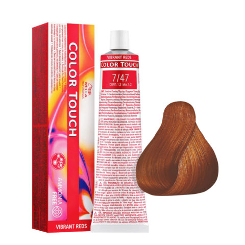 Wella Color Touch Vibrant Reds 7/47 Medium Blonde Copper Sand 60ml - semi-permanent color without ammonia