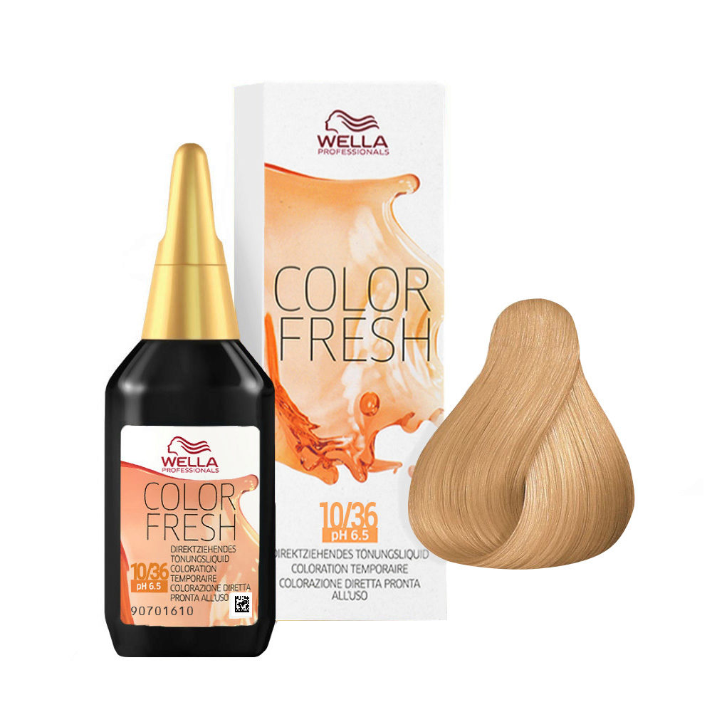 Wella Color Fresh 10/36 Platinum Blonde Golden Violet 75ml - conditioning colour enhancer without ammonia