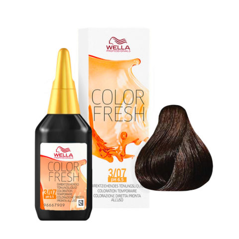 Wella Color Fresh 3/07 Natural Dark Brown Sand 75ml - conditioning colour enhancer without ammonia