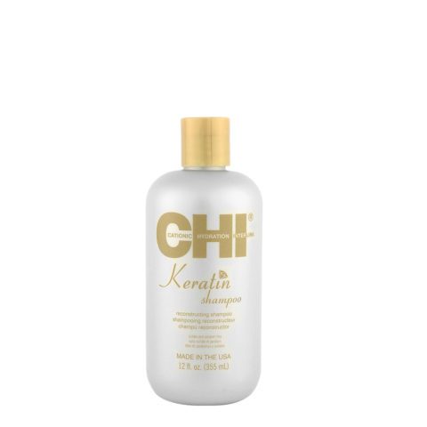 CHI Keratin Shampoo 355ml - anti-frizz restructuring shampoo for damaged hair