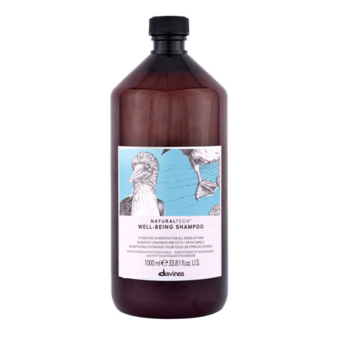 Davines Naturaltech Wellbeing Shampoo 1000ml - moisturizing shampoo for all hair types