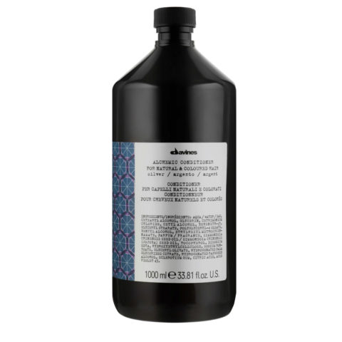 Davines Alchemic Conditioner Silver 1000ml  - silver conditioner for platinum blonde and gray hair