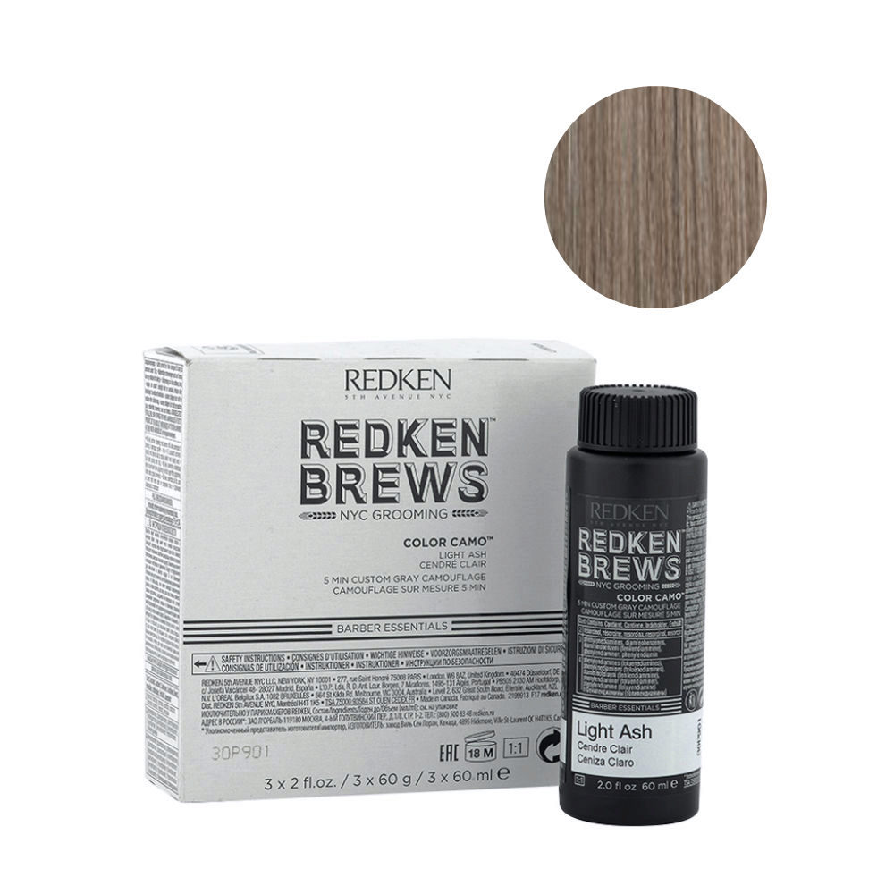 Redken Brews Man Color Camo Light Ash 3x60ml Colour For Grey And White Hair Hair Gallery