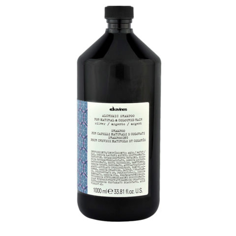 Davines Alchemic Shampoo Silver 1000ml - intensifying shampoo for platinum blonde and gray hair highlights