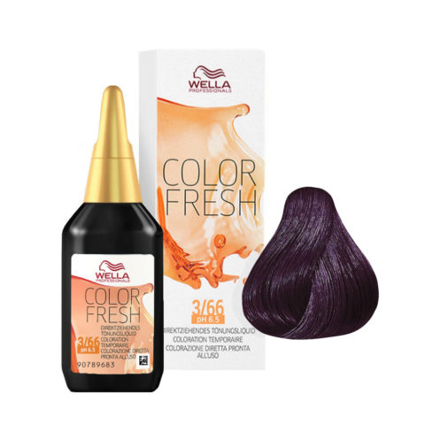 Wella Color Fresh 3/66 Intense Violet Dark Brown 75ml - conditioning colour enhancer without ammonia