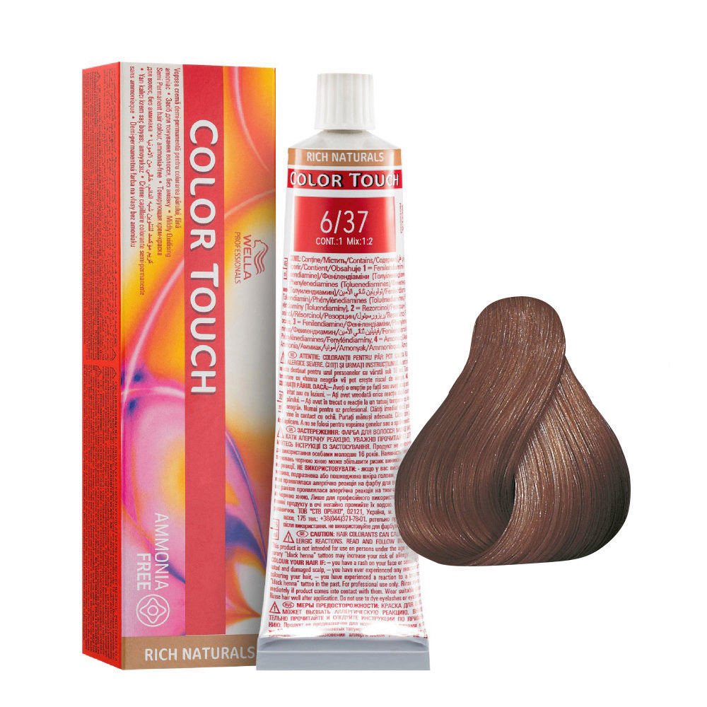 Wella Color Touch Rich Naturals 6/37 Gold Sand Dark Blonde 60ml - semi-permanent color without ammonia