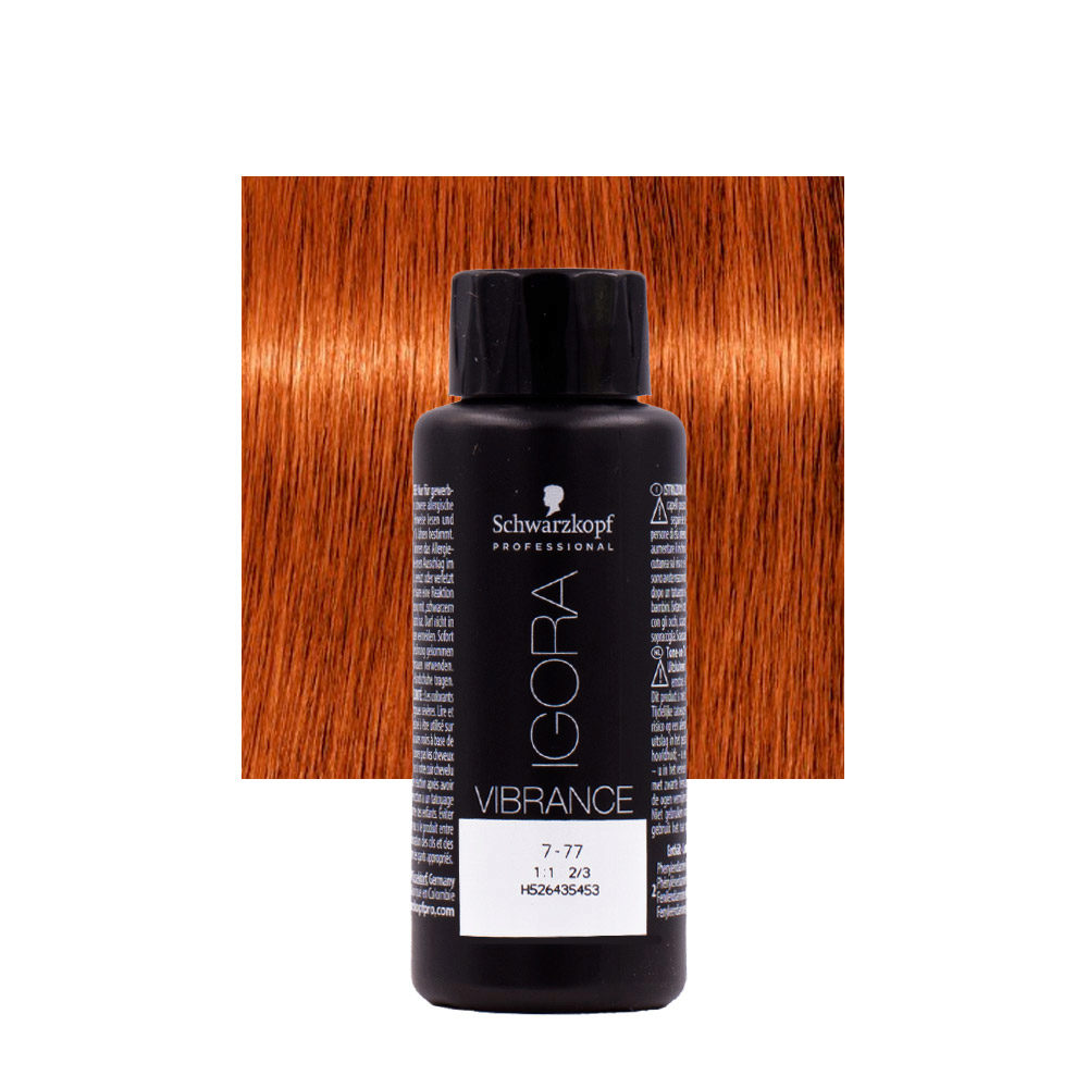 Schwarzkopf Igora Vibrance 7-77 Medium Copper Blonde Extra 60ml - tone on tone coloring