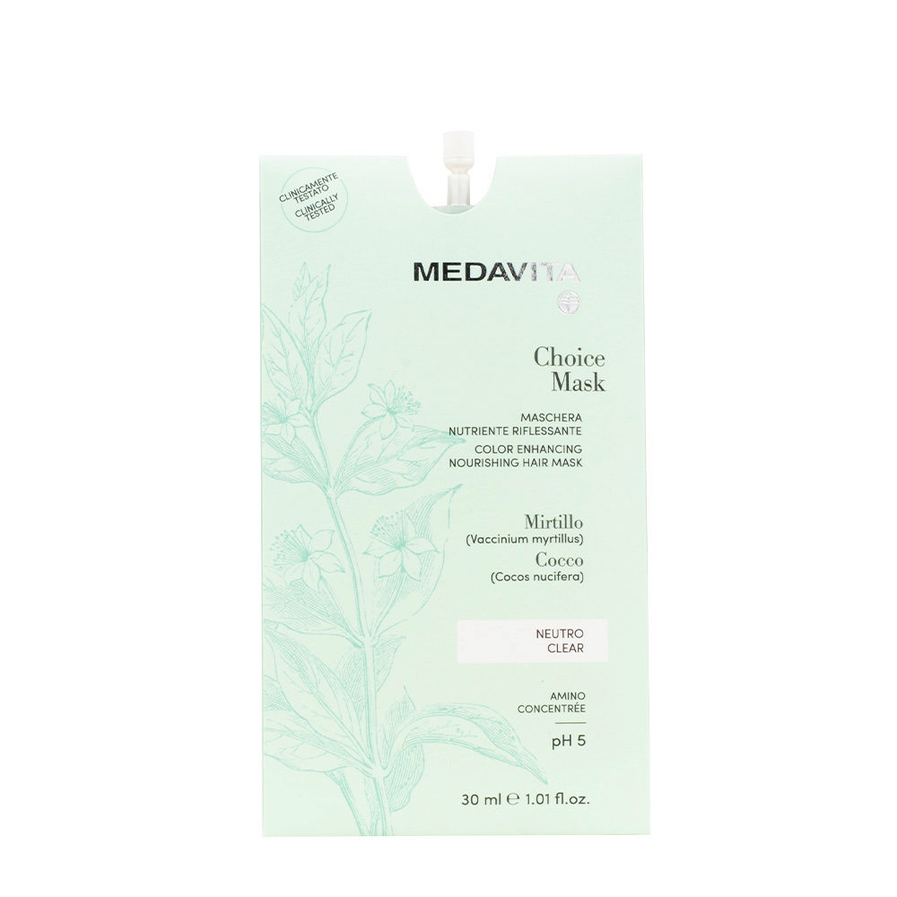 Medavita Lunghezze Choice Mask Clear 30ml - Color Enhancing Nourishing Mask