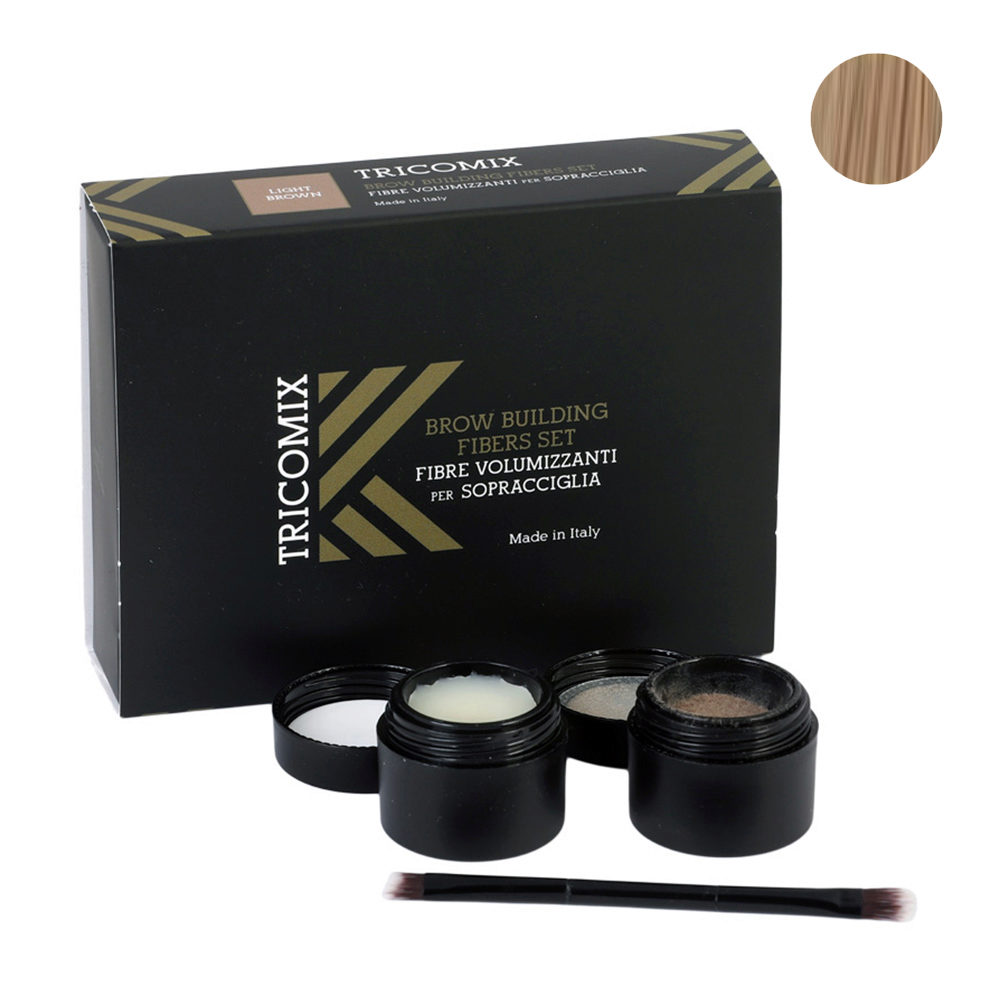 Tricomix Brow Light Brown 1,2g + 2g - Volumizing Keratin Fibers for Eyebrows