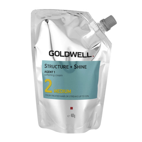 Goldwell Structure + Shine Agent 1 Softening Cream 2 Medium 400gr  - coloured  hair straightening