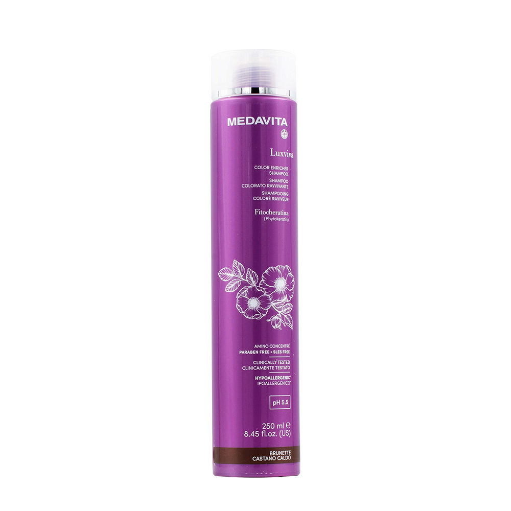 Medavita Luxviva Color Enricher Shampoo Brunette 250ml - enriching color shampoo 