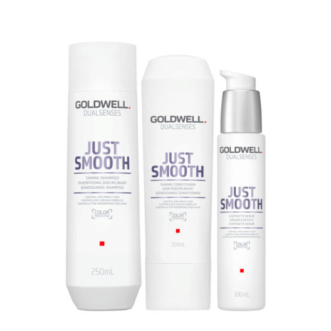 Goldwell Dualsenses Just Smooth Taming Shampoo 250ml Conditioner 200ml Serum 100ml