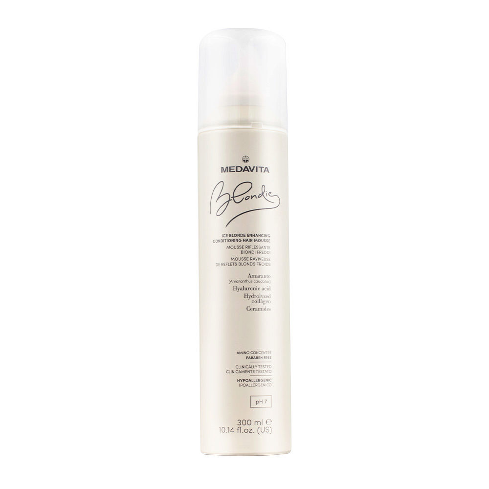 Medavita Blondie Ice Blonde Enhancing Conditioning Hair Mousse 300ml - highlighting foam for cold blondes