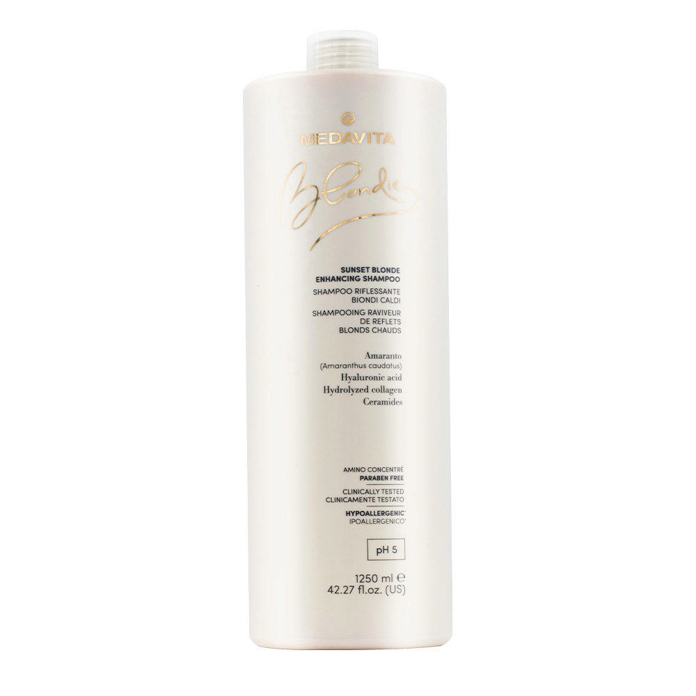 Medavita Blondie Sunset Blonde Enhancing Shampoo 1250ml - highlighting shampoo for warm blond hair