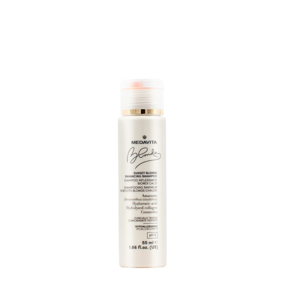 Medavita Blondie Sunset Blonde Enhancing Shampoo 55ml - highlighting shampoo for warm blond hair