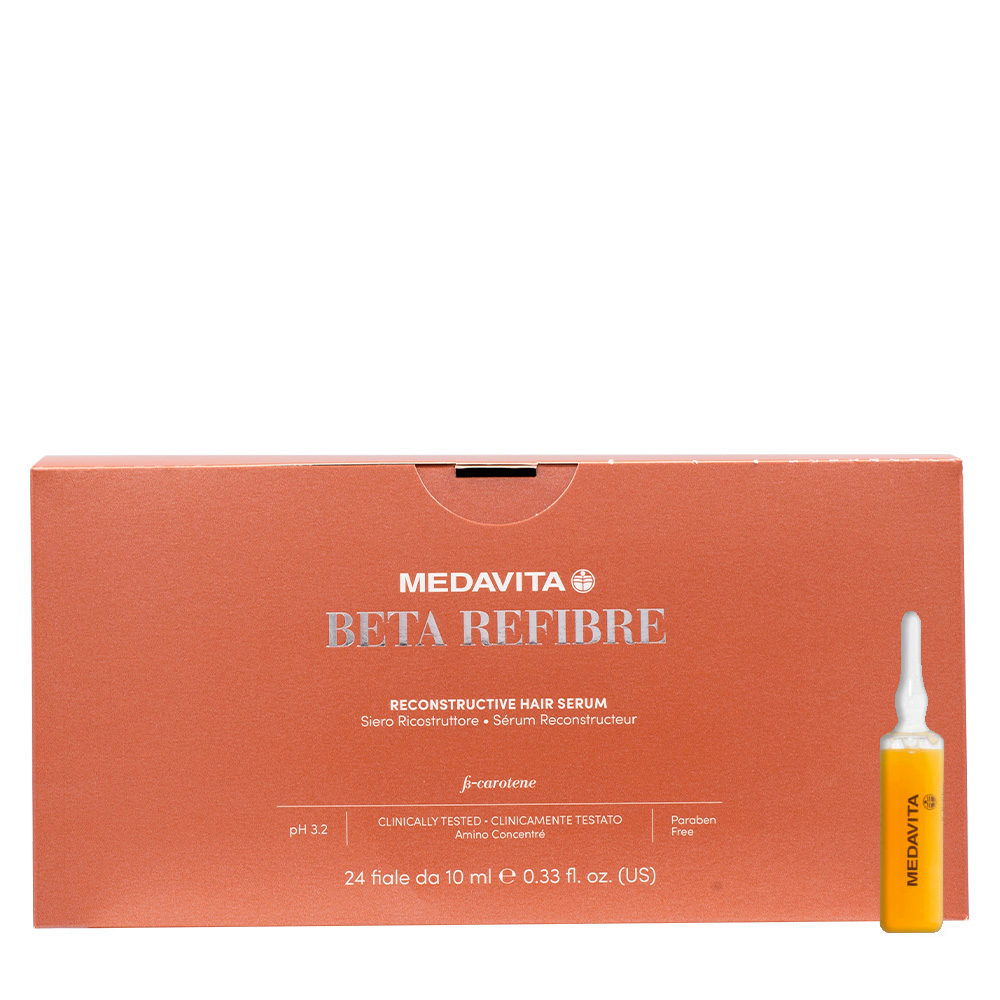 Medavita Lunghezze Beta Refibre Reconstructive Hair Serum 24x10ml - reconstruction vials for damaged hair