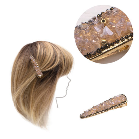 VIAHERMADA Pink glass beads hair clip