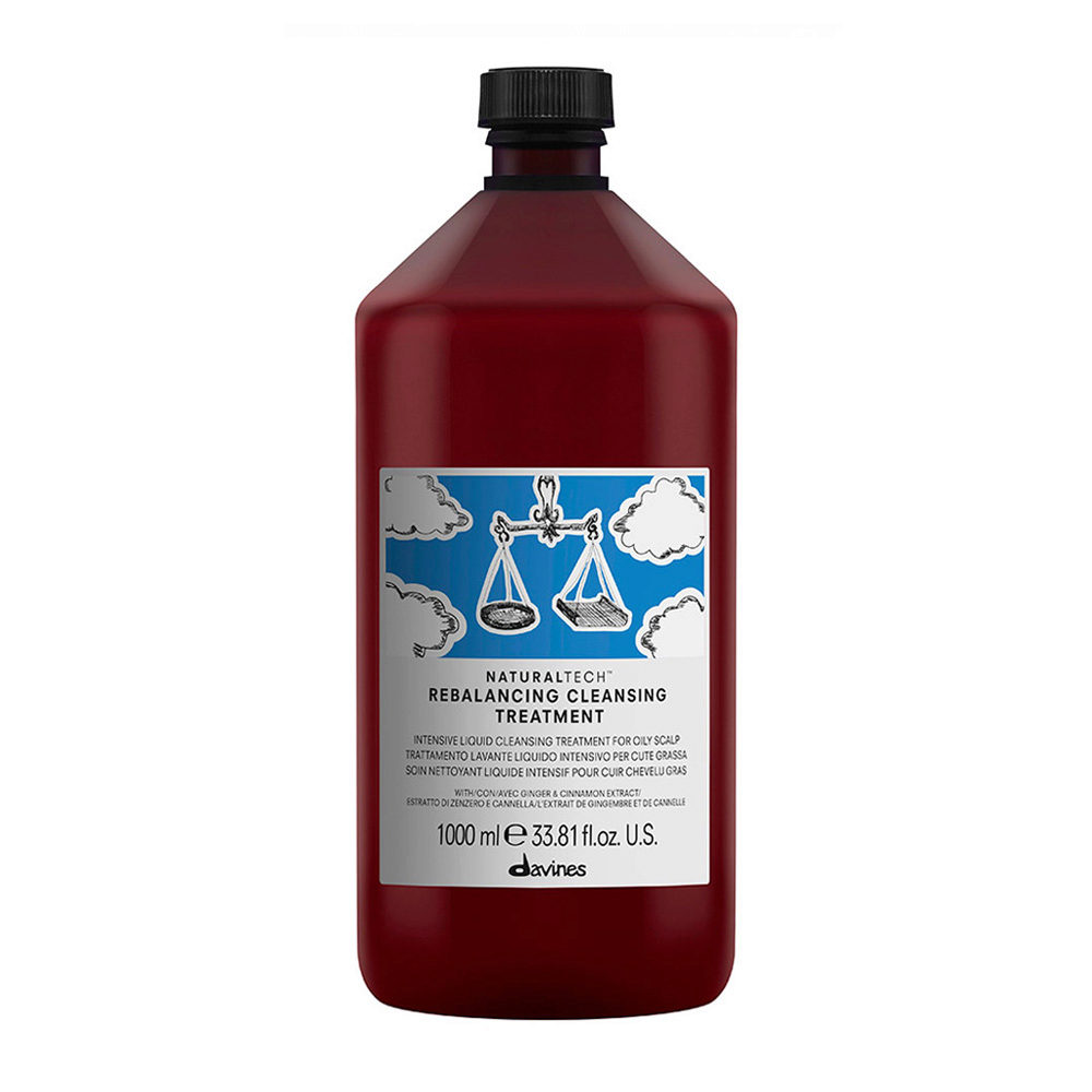 Davines Naturaltech Rebalancing Cleansing Treatment 1000ml -liquid cleansing treatment for oily scalp