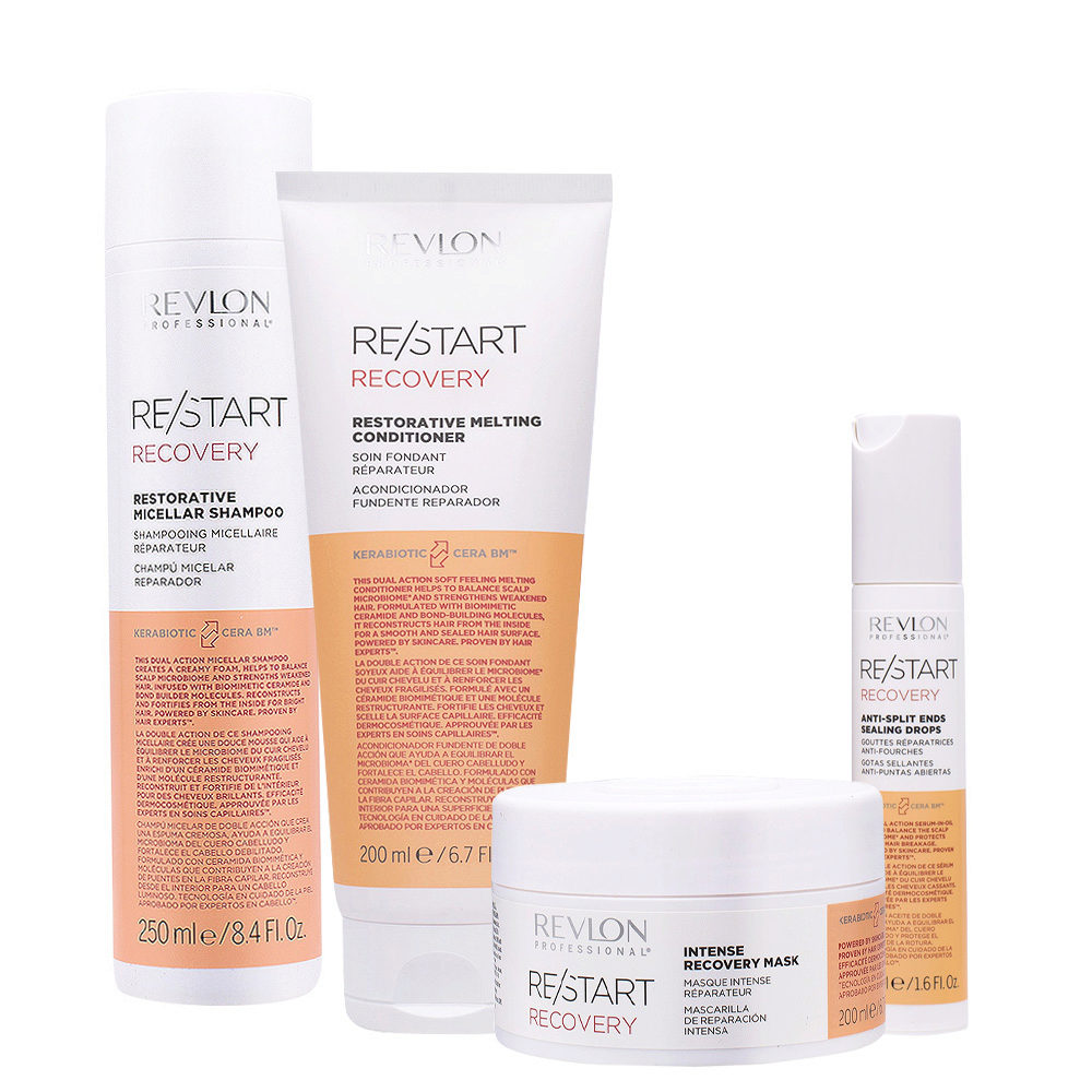Revlon Restart Recovery Shampoo250ml Mask200ml | Conditioner200ml Hair Gallery Serum50ml