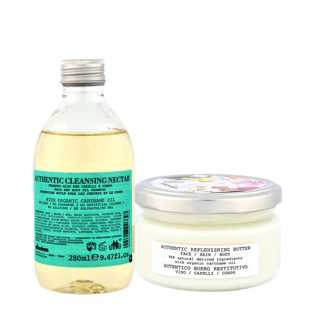 Davines Authentic Cleansing Nectar 280ml Replenishing Butter 200ml