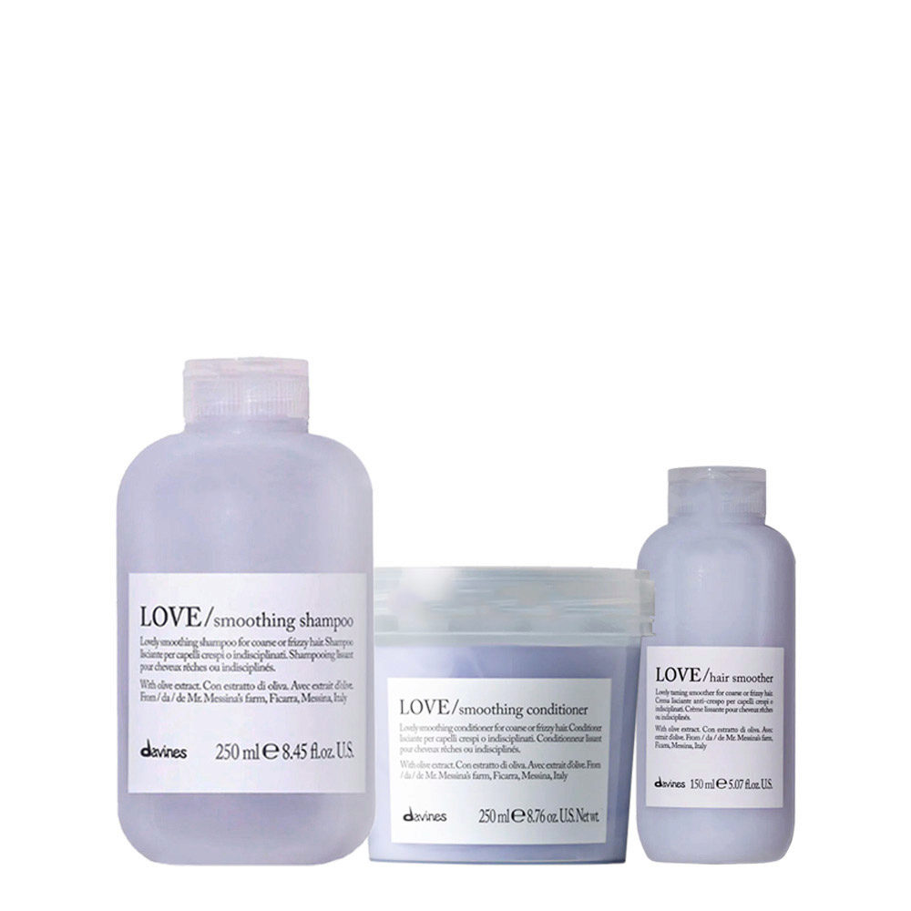 Davines Essential HairCare Love Smoothing Shampoo 250ml Conditioner 250ml Hair Smoother 150ml