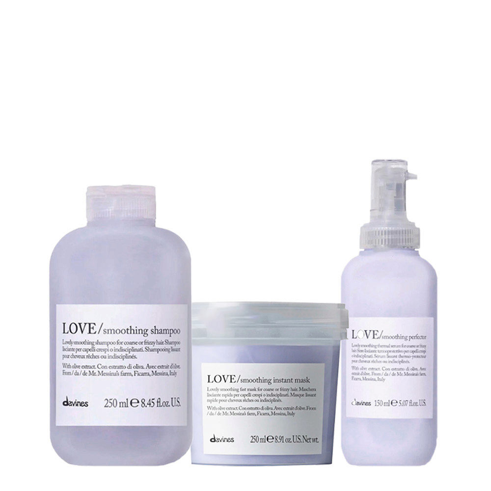 Davines Essential HairCare Love Smoothing Shampoo 250ml Instant Mask 250ml Perfector 150ml