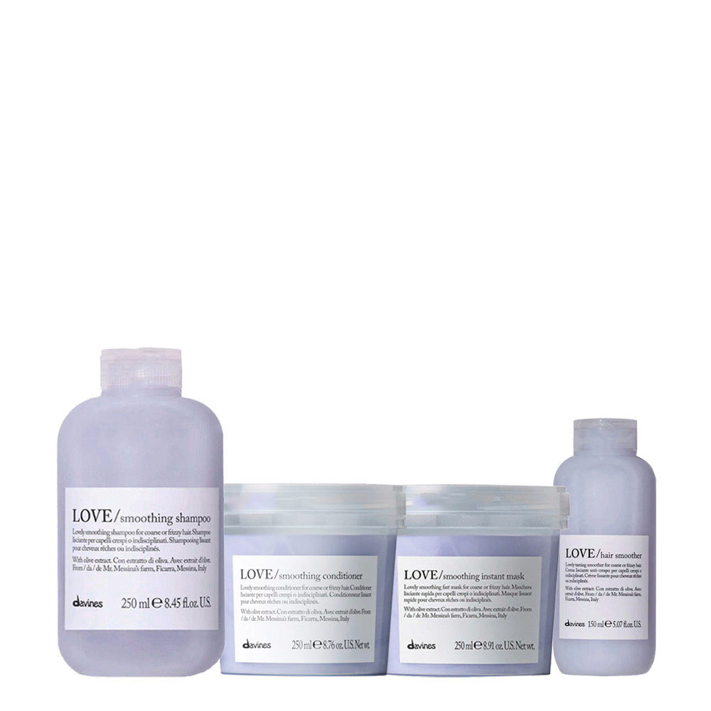 Davines Essential HairCare Love Smoothing Shampoo 250ml Conditioner 250ml Instant Mask 250ml Hair Smoother 150ml