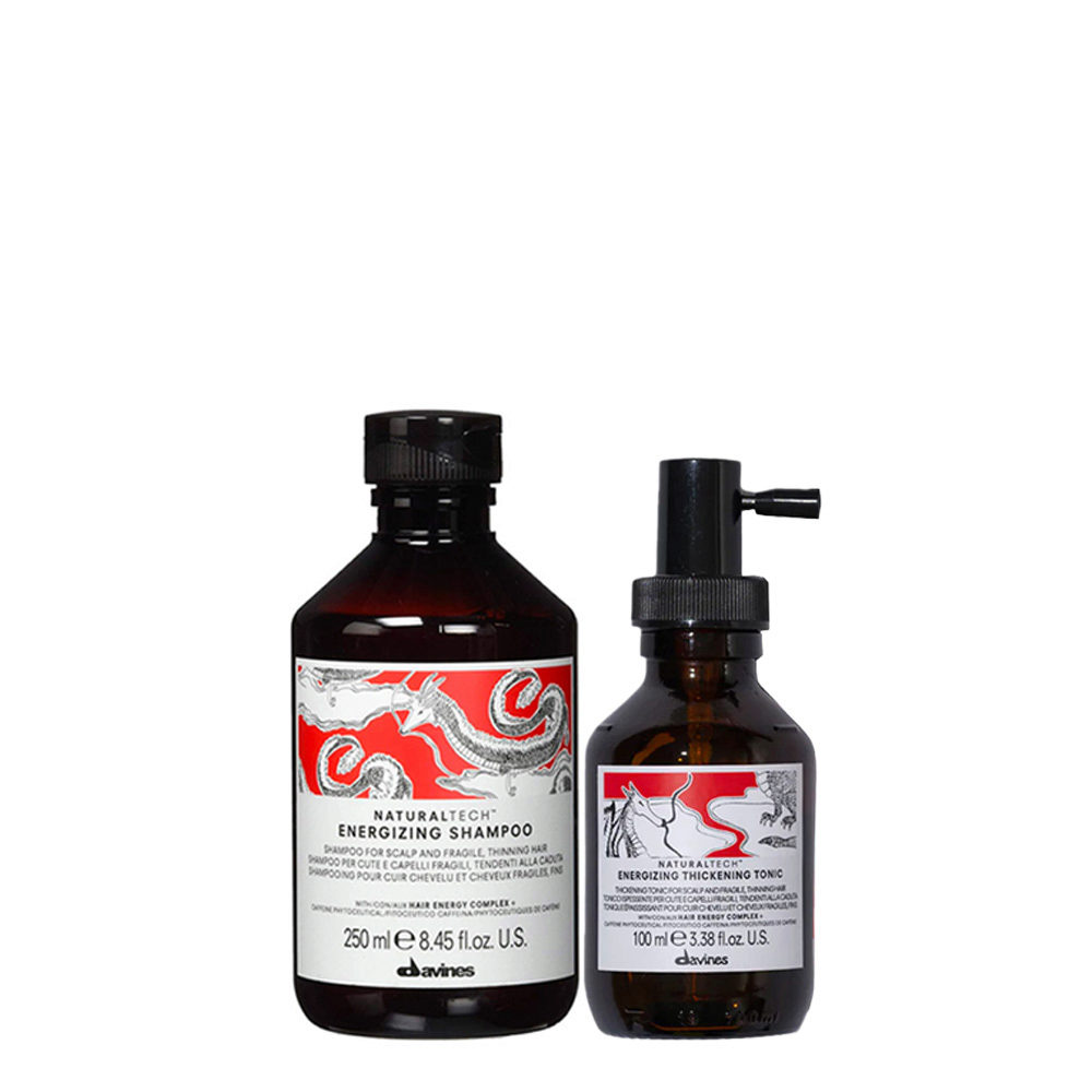 Davines Naturaltech Energizing Shampoo 250ml Thickening Tonic 100ml