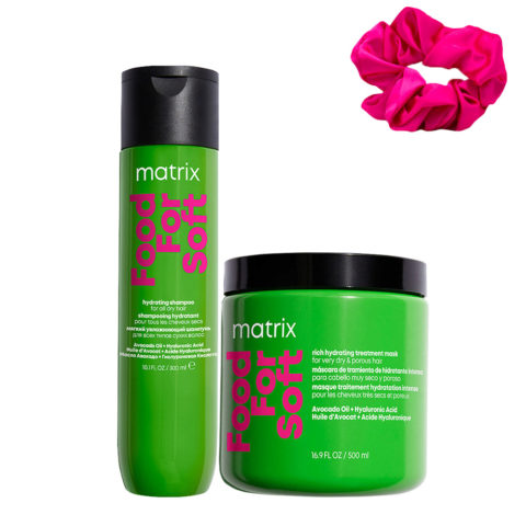 Matrix Haircare Food For Soft Shampoo 300ml Mask 500ml + Free InstaCure Scrunch