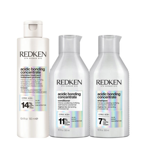 Redken Acidic Bonding Concentrate Pre Treatment 190ml Shampoo 300ml Conditioner 300ml