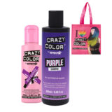 Crazy Color Burgundy no 61, 100ml Shampoo Purple 250ml + Free Shopper