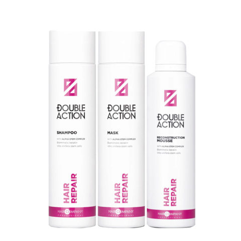 Hair Company Double Action Hair Repair Shampoo 250ml Mask 250ml Mousse 200ml