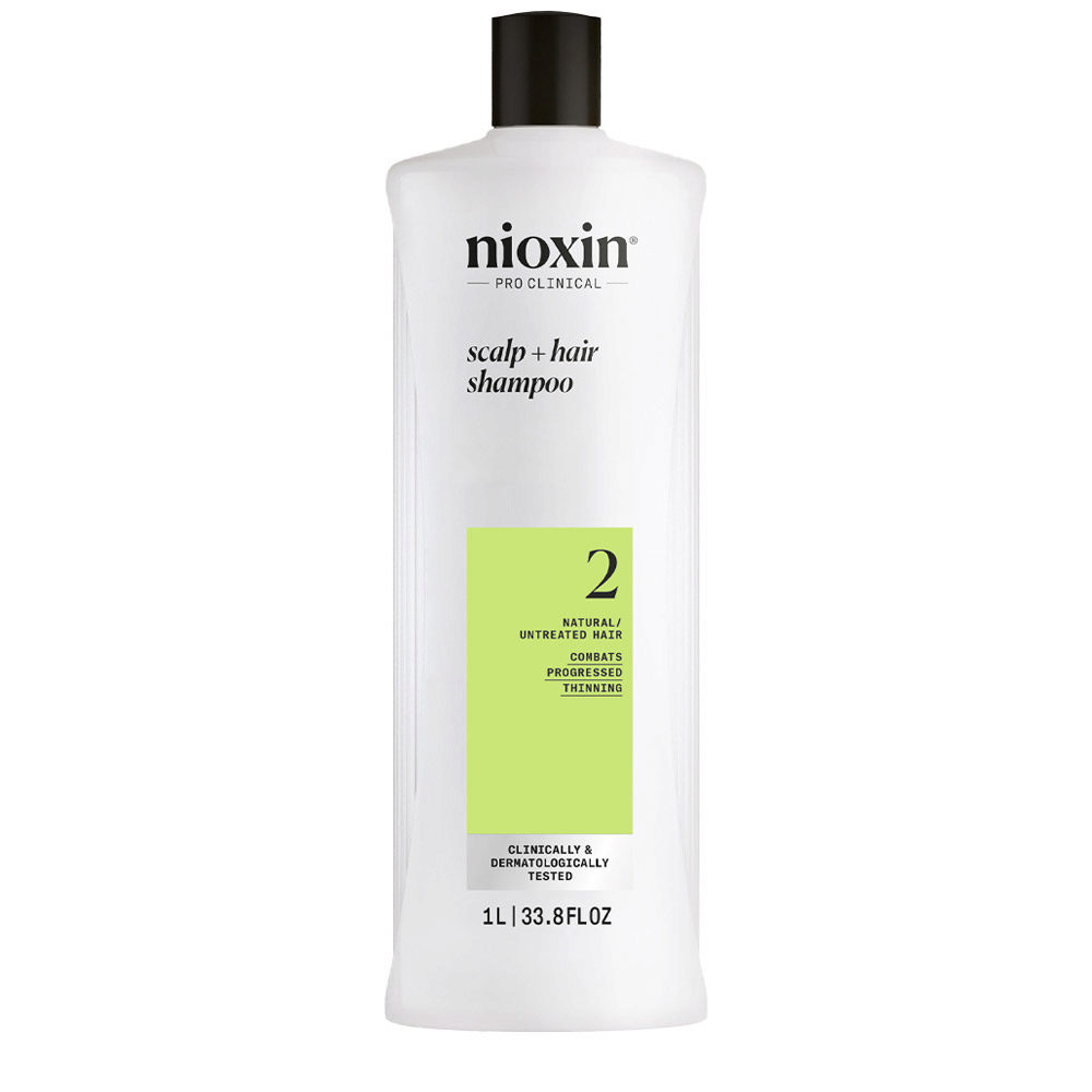 Nioxin Sistema 2 Scalp + Hair Shampoo 1000ml  - natural hair shampoo with advanced thinning