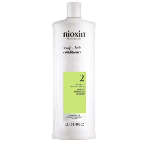 Nioxin Sistema 2 Scalp + Hair Conditioner 1000ml - fortifying conditioner for hair with advanced thinning