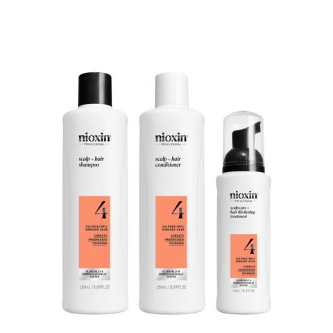 Nioxin 4 Kit Trifasico Shampoo 150ml Conditioner 150ml Treatment 40ml - advanced thinning kit