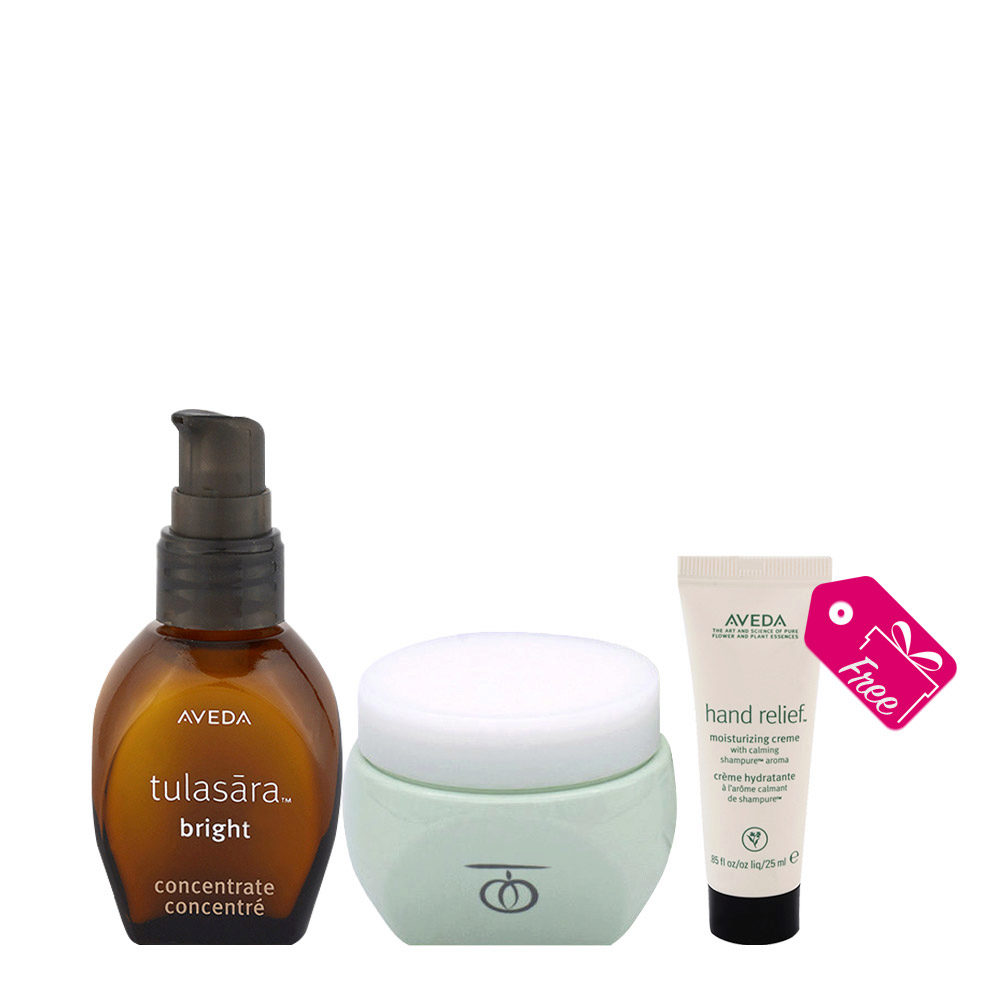 Aveda Tulasara Bright Concentrate 30ml Renewing Radiance Creme 50ml  + Hand Relief Creme 25ml FREE