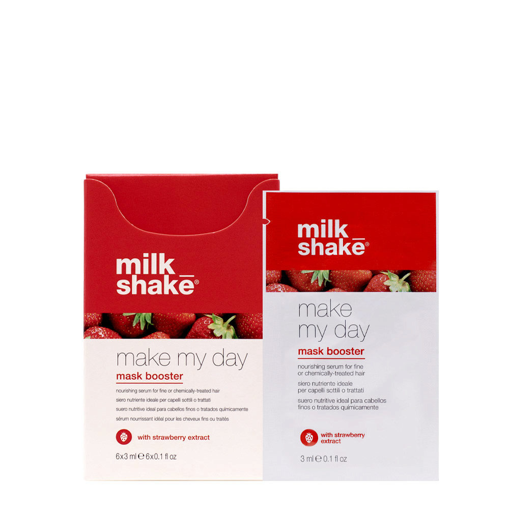 Z.one Concept Milk Shake Make My Day Mask Booster Strawberry 6x3ml - hydrating serum for treated hair