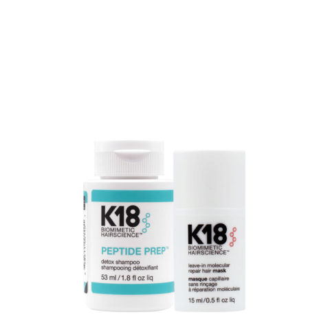 K18 Peptide Prep Detox Shampoo 53ml Leave-In Molecular Repair Hair Mask 15ml