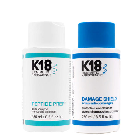 K18 Peptide Prep Detox Shampoo 250ml Damage Shield Protective Conditioner 250ml