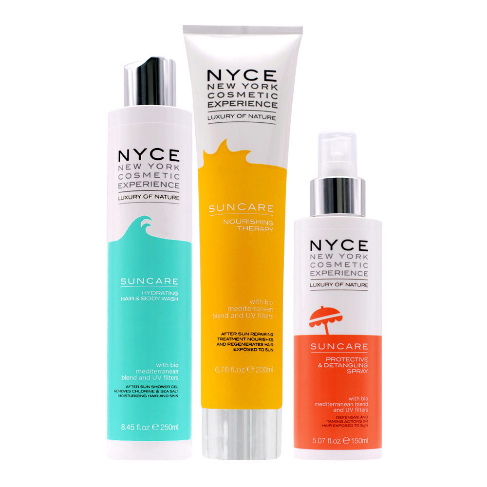 Nyce Suncare Hydrating Hair & Body Wash 200ml Nourishing Therapy 200ml Detangling & Protective Spray 150ml