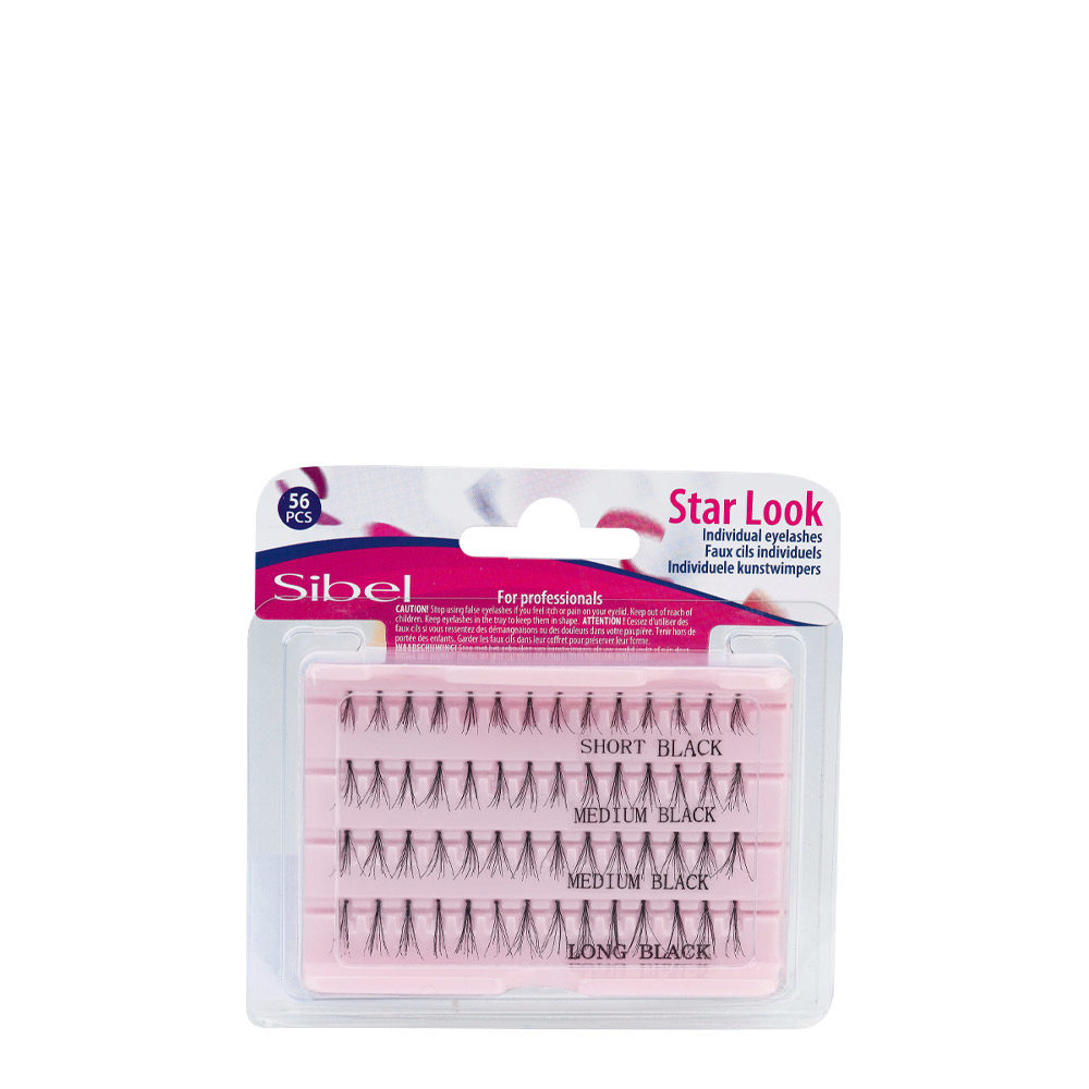 Sibel Star Look Eyelashes S/M/L black - individual eyelashes three sizes