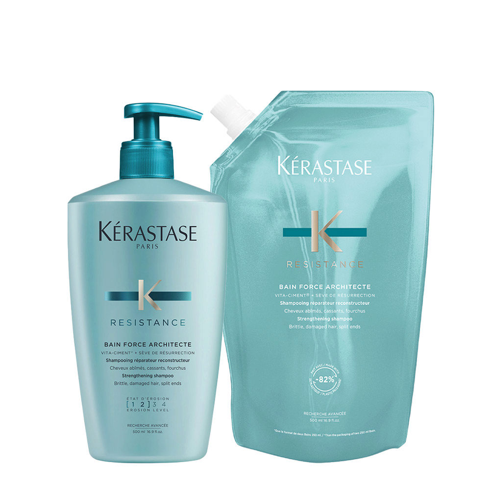 Kerastase Résistance Bain Force Architecte 500ml + Refill 500ml